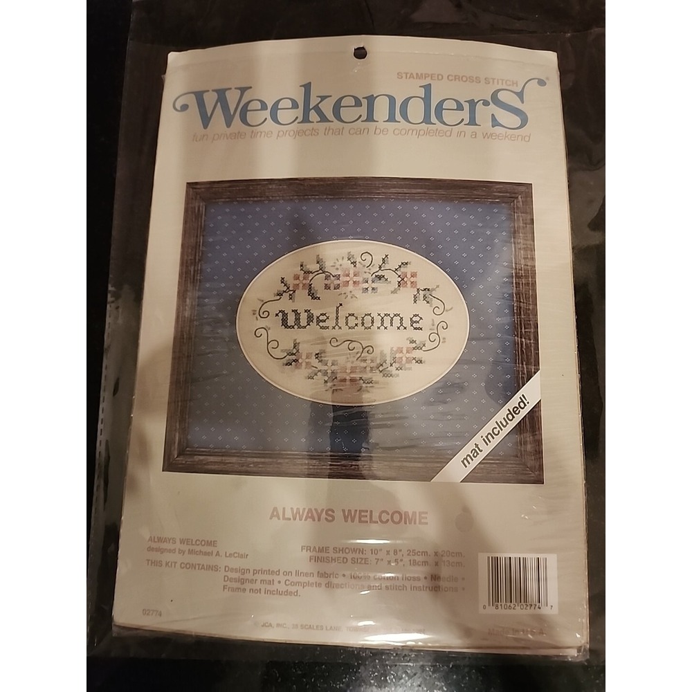 Stamped Cross Stitch Weekenders Always Welcome #02774 Crossstitch Kit